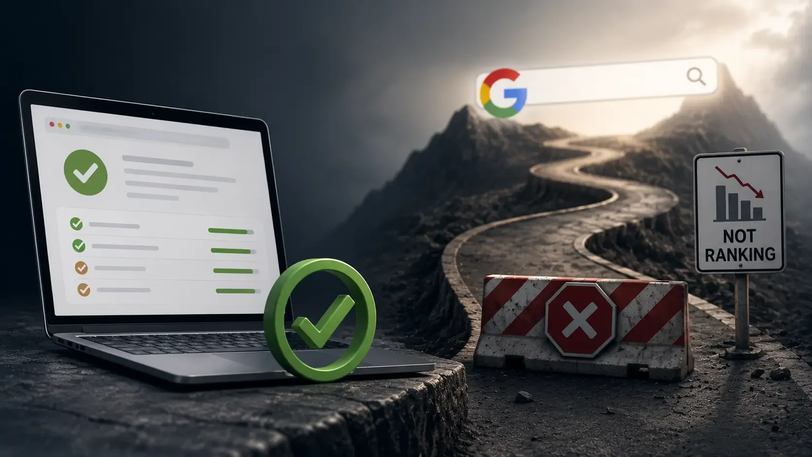 why websites don't rank despite strong on-page seo
