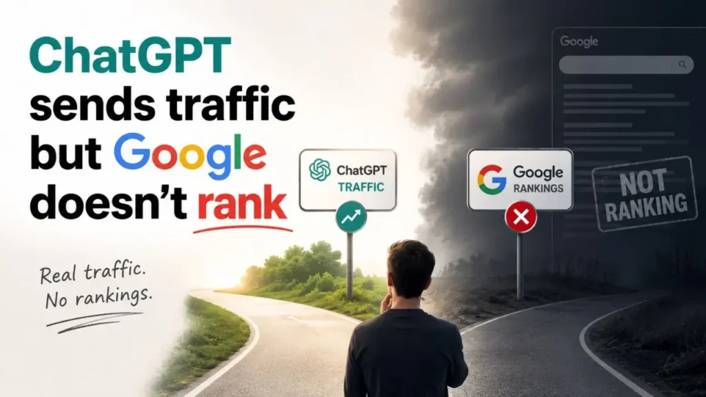 chatgpt sends traffic but google doesnt rank